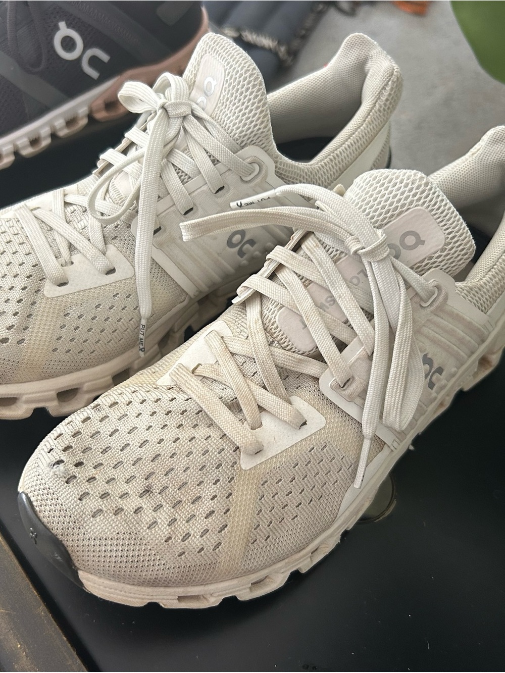 On Running Women's Cream/Beige Cloudrunning Athletic Shoes